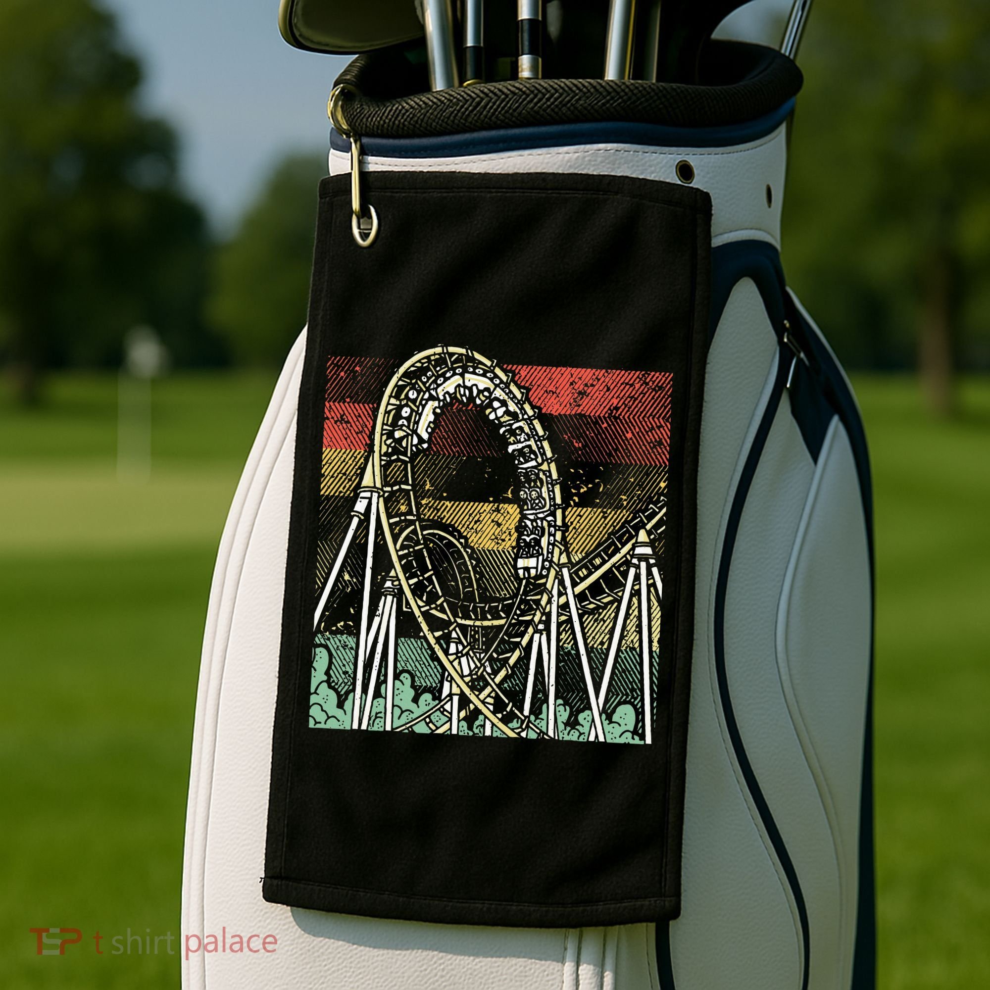 Retro Roller Coaster Golf Towel