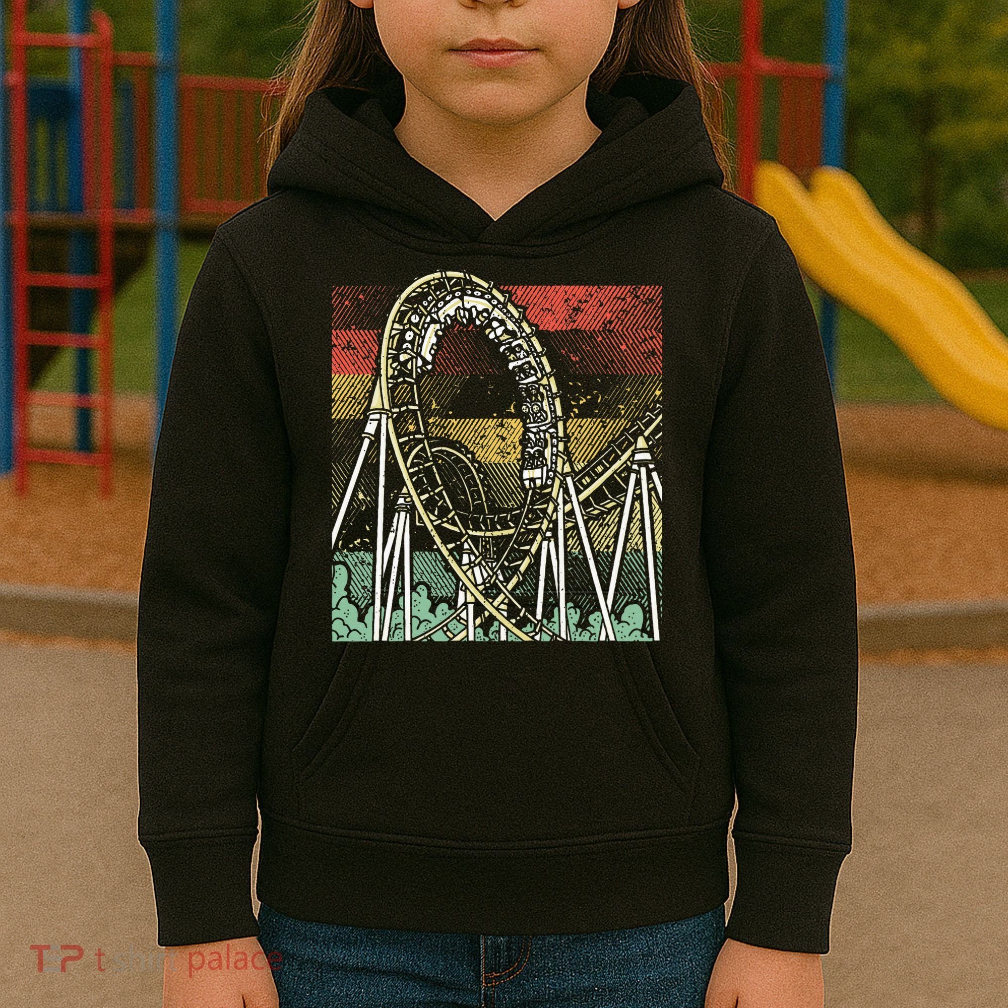 Retro Roller Coaster Kids Hoodie