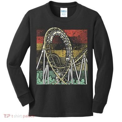 Retro Roller Coaster Kids Long Sleeve Shirt