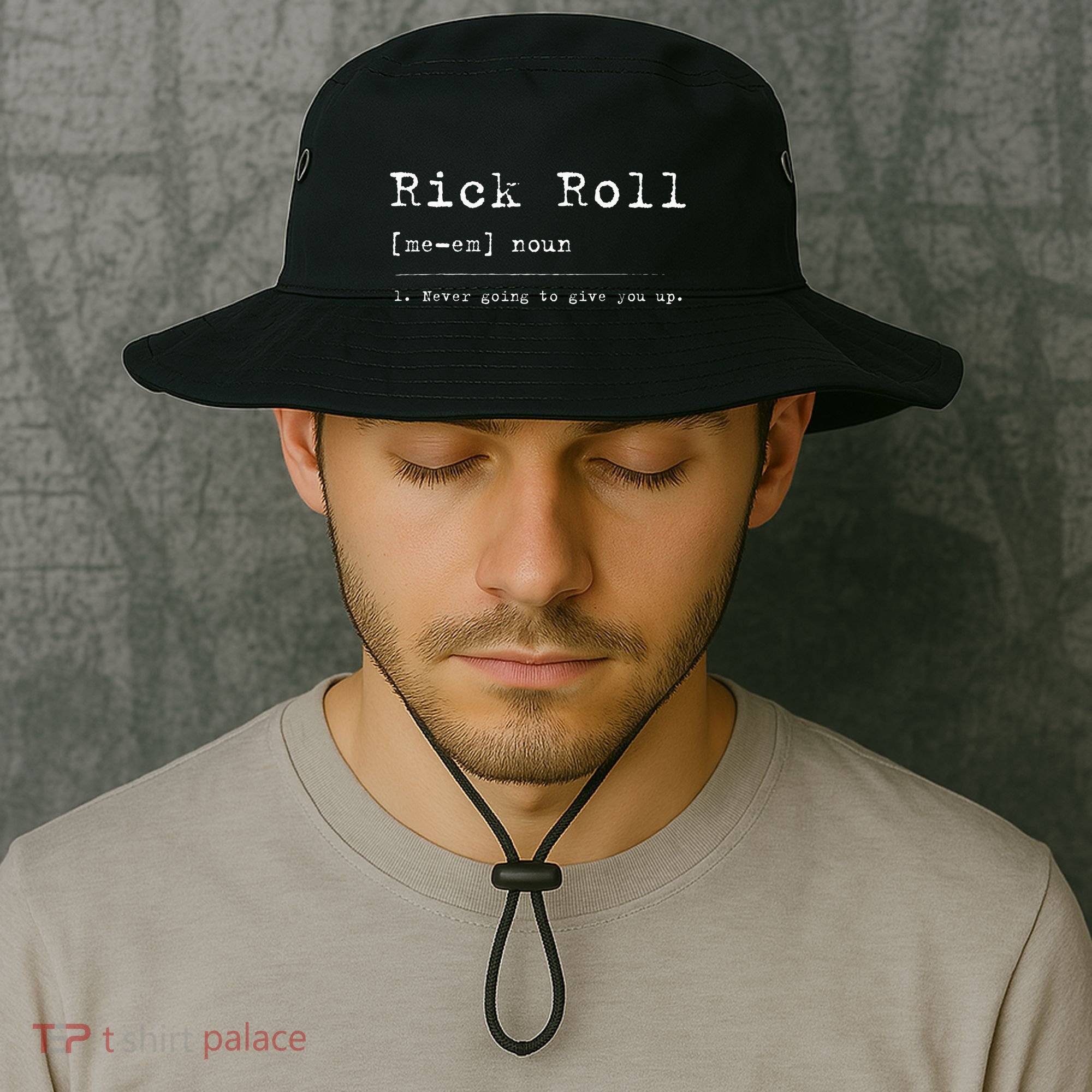 Rick Roll Definition Meme Bucket Hat