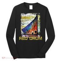 Redfish Red Drum Salty Dad Saltwater Fishing Ocean Fish Long Sleeve Shirt thumb 0