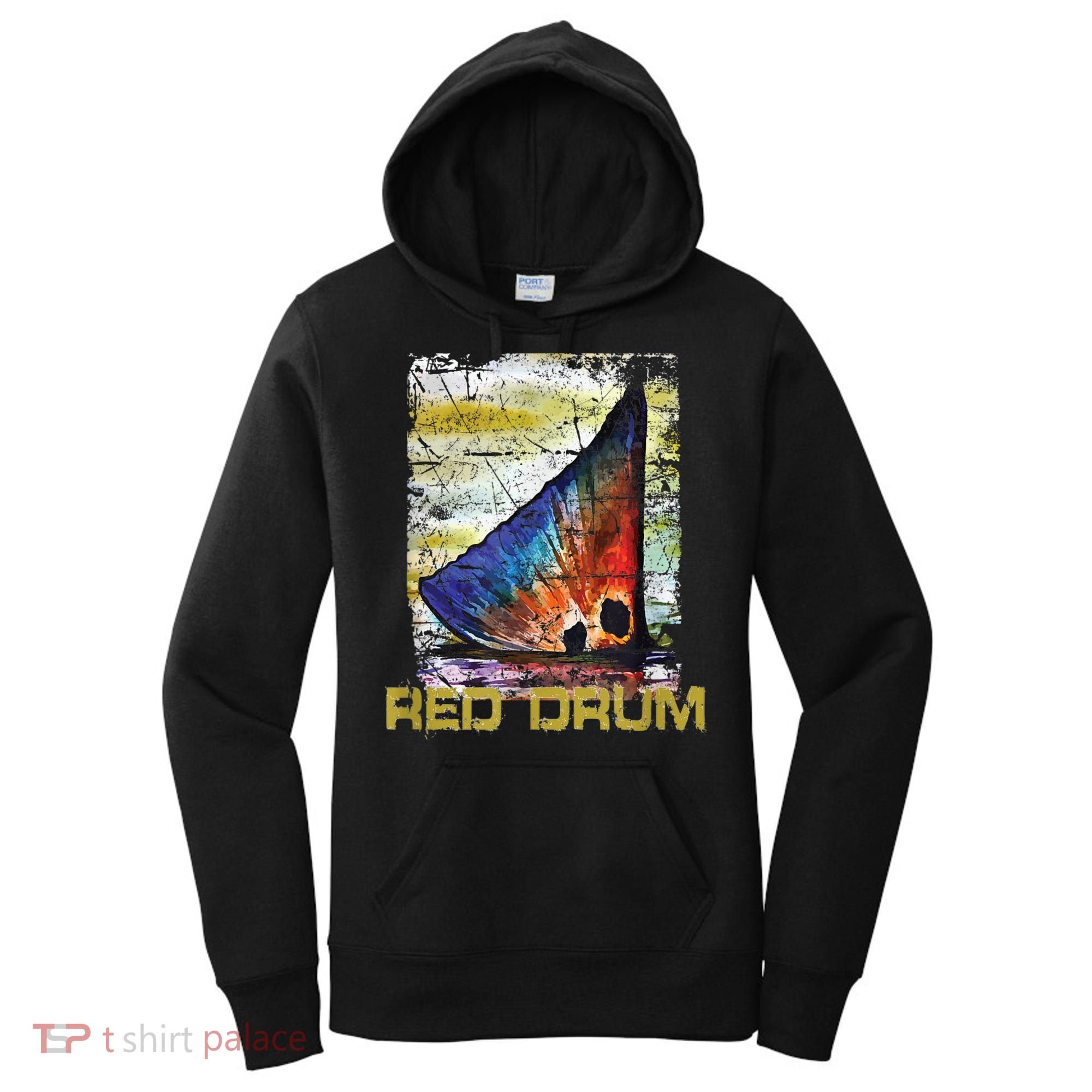 Redfish Red Drum Salty Dad Saltwater Fishing Ocean Fish Women's Hoodie