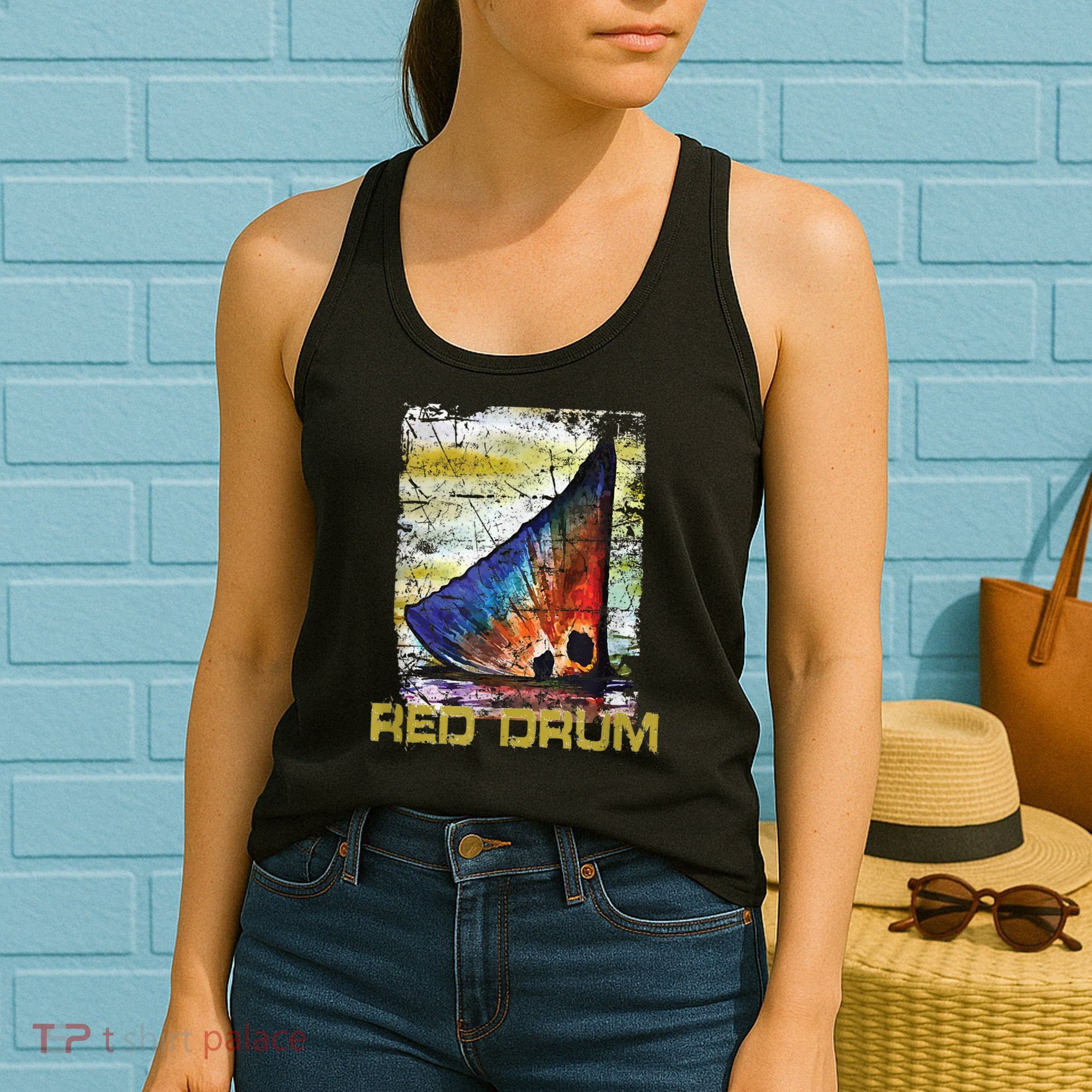 Redfish Red Drum Salty Dad Saltwater Fishing Ocean Fish Women's Tank Top