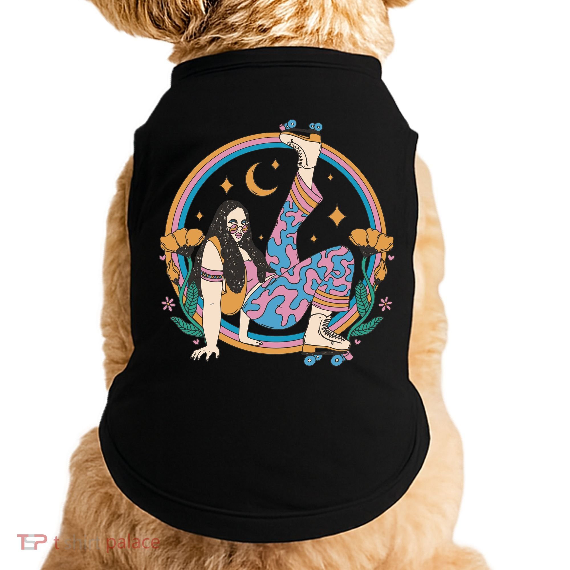 Retro Roller Disco Girl Doggie Tank
