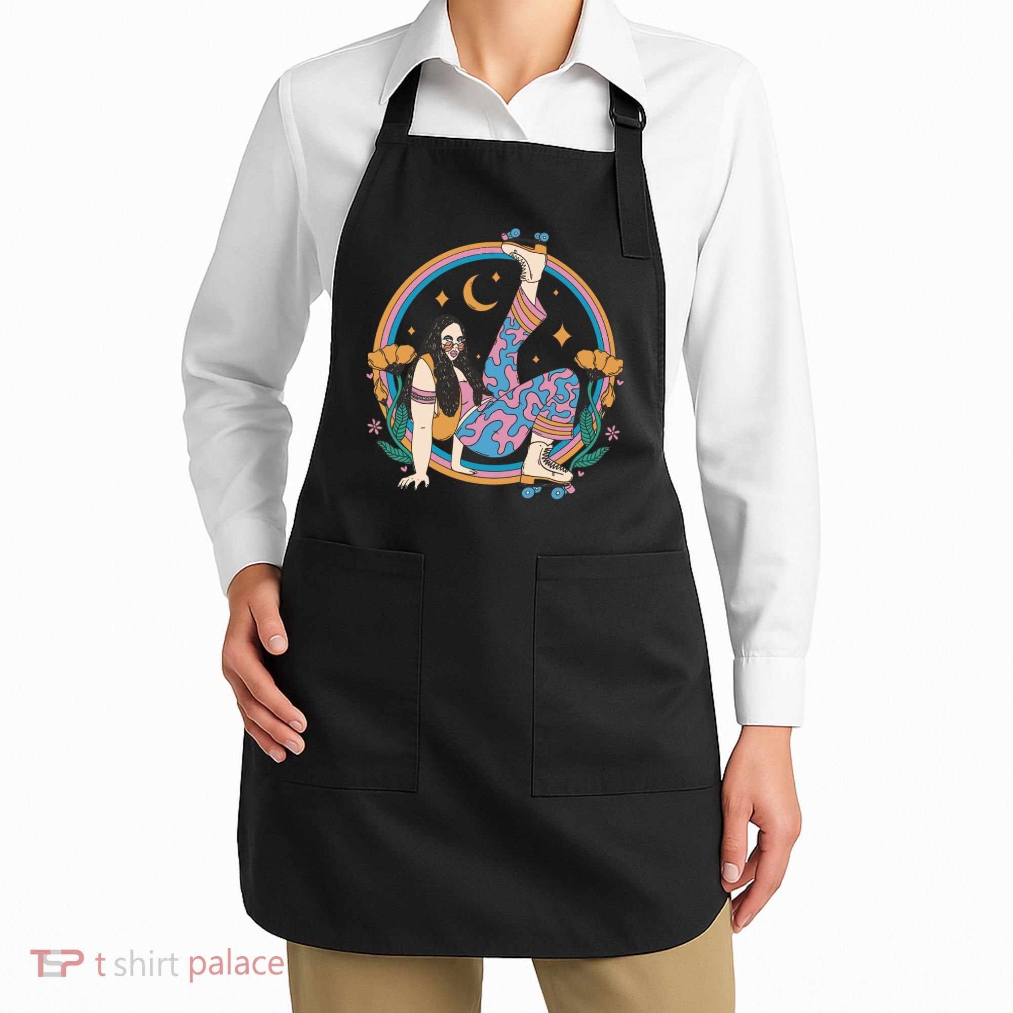 Retro Roller Disco Girl Apron