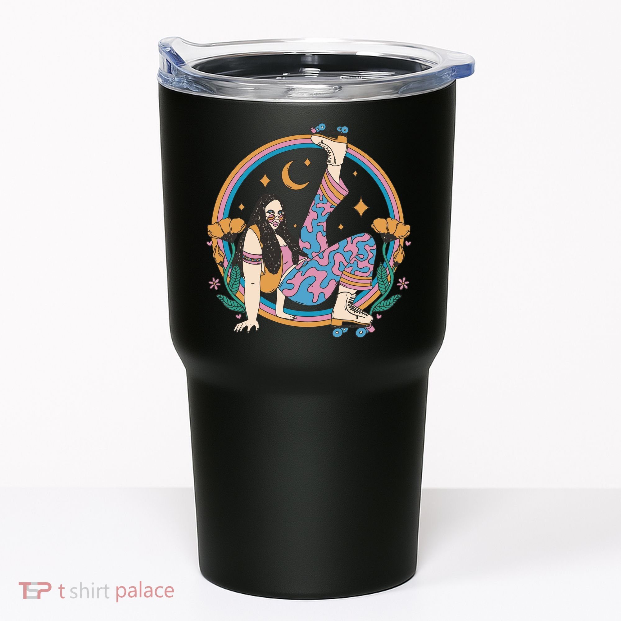 Retro Roller Disco Girl Tumbler
