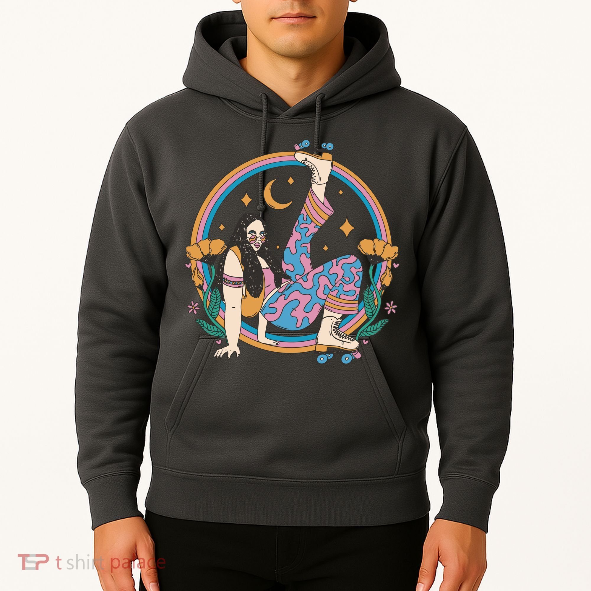 Retro Roller Disco Girl Hoodie