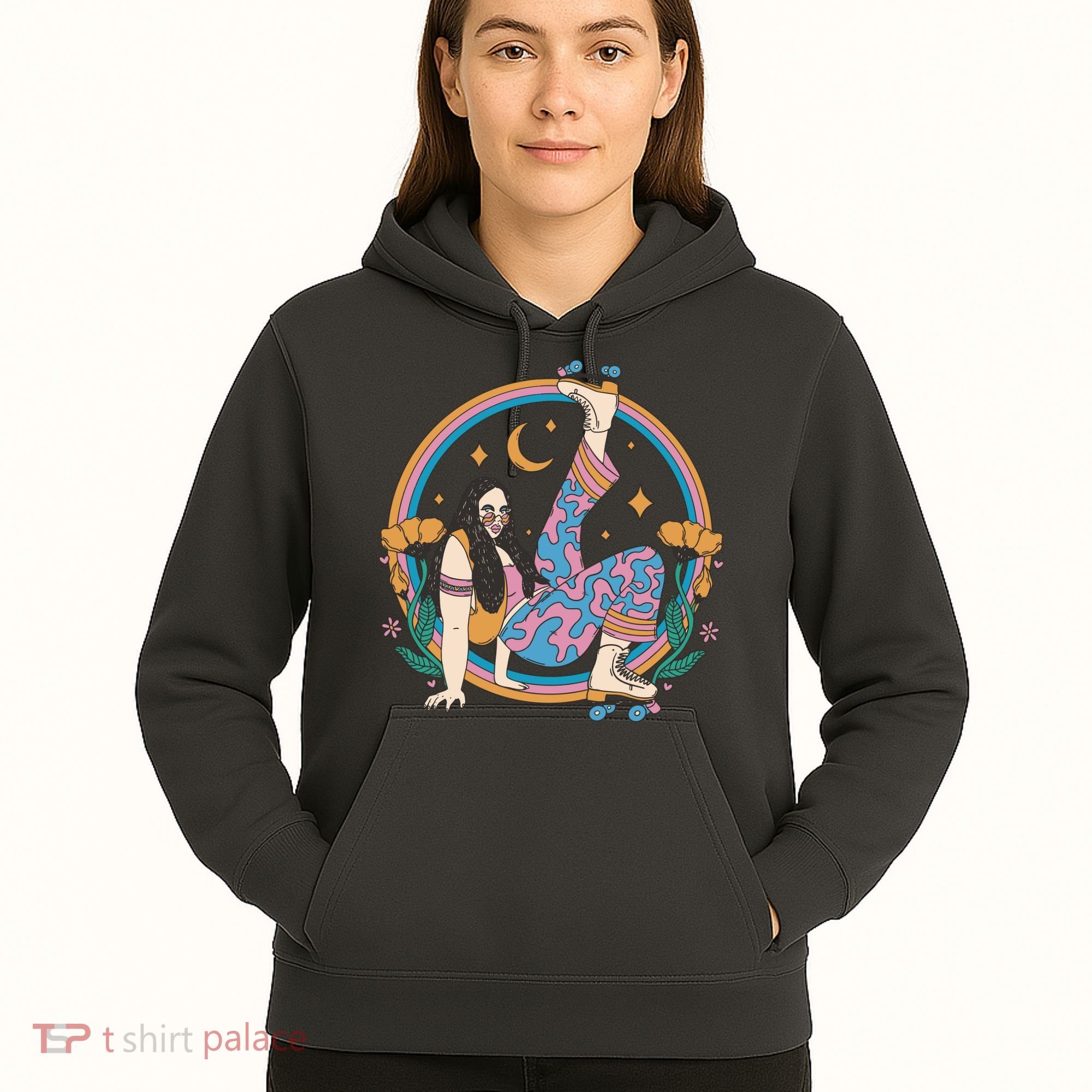 Retro Roller Disco Girl Hoodie