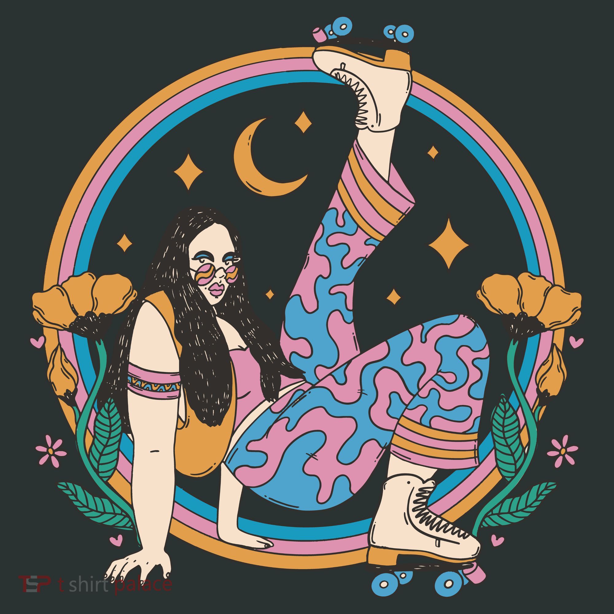 Retro Roller Disco Girl Hoodie