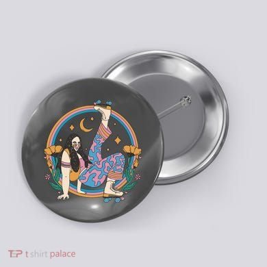 Retro Roller Disco Girl Button