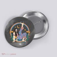 Retro Roller Disco Girl Button thumb 0