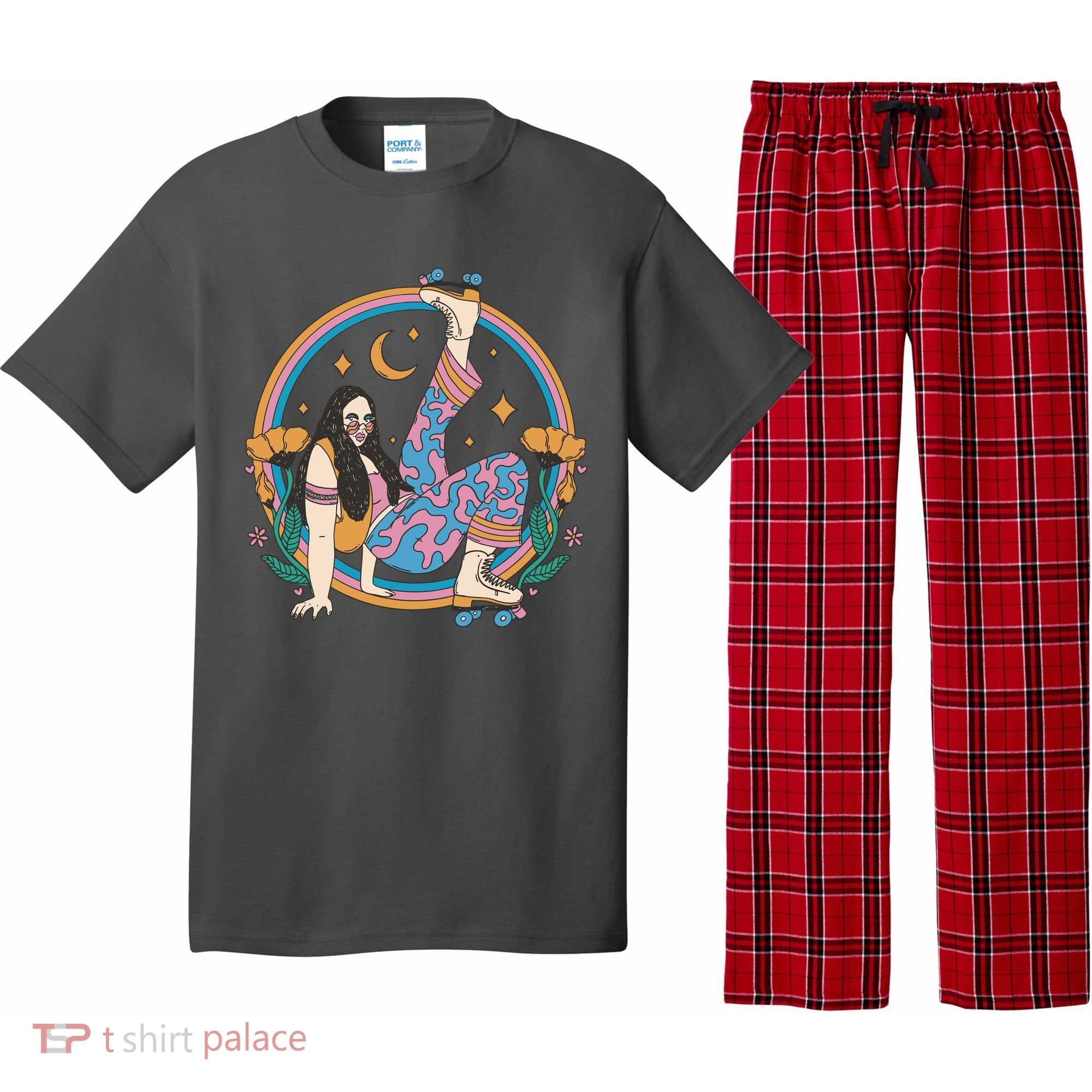 Retro Roller Disco Girl Pajama Set
