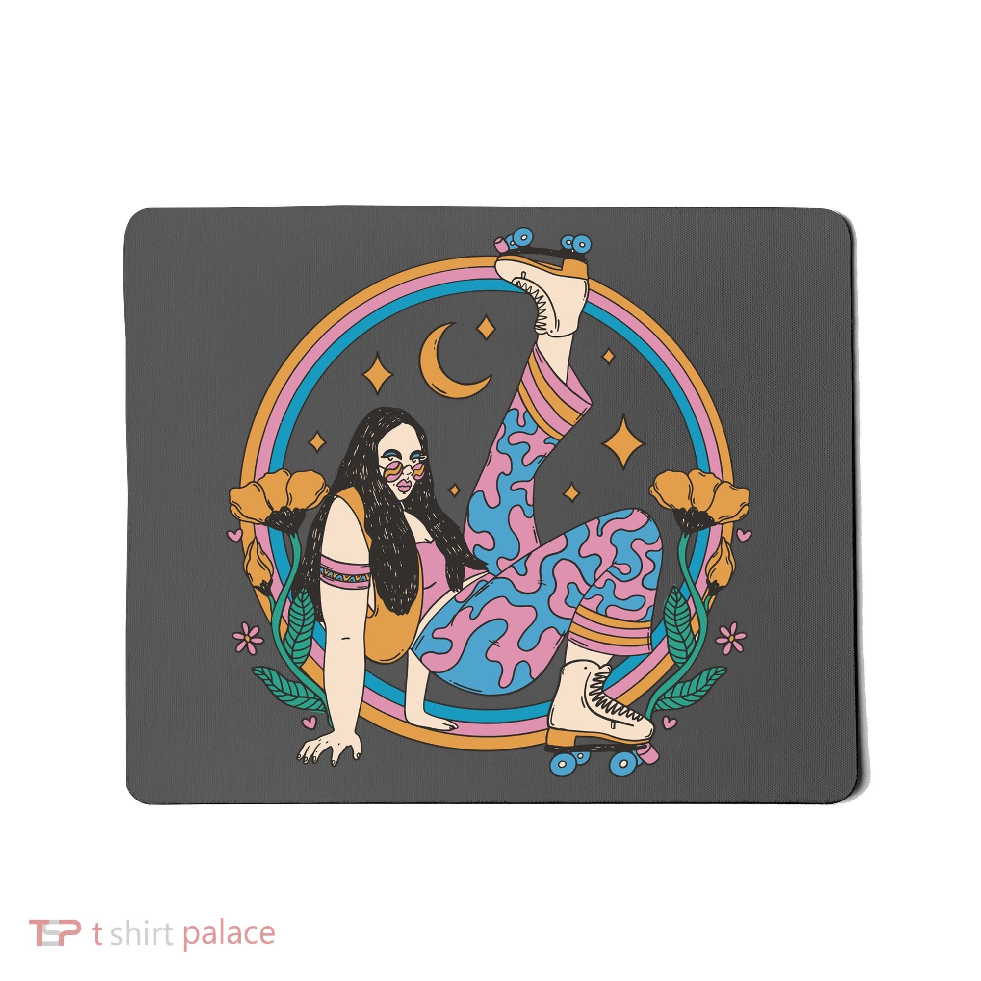 Retro Roller Disco Girl Mousepad