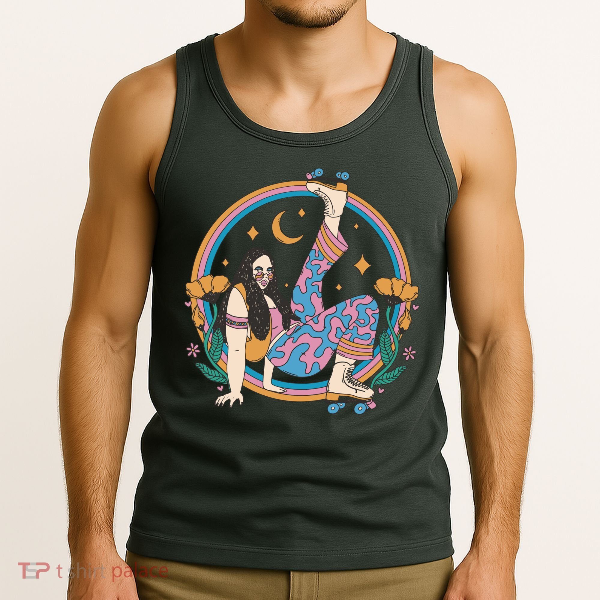 Retro Roller Disco Girl Tank Top