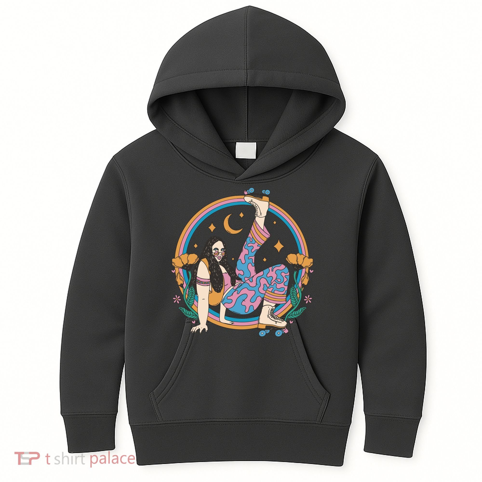 Retro Roller Disco Girl Kids Hoodie