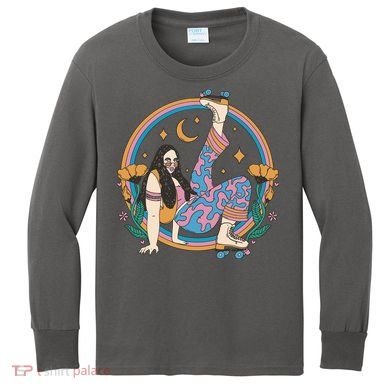 Retro Roller Disco Girl Kids Long Sleeve Shirt