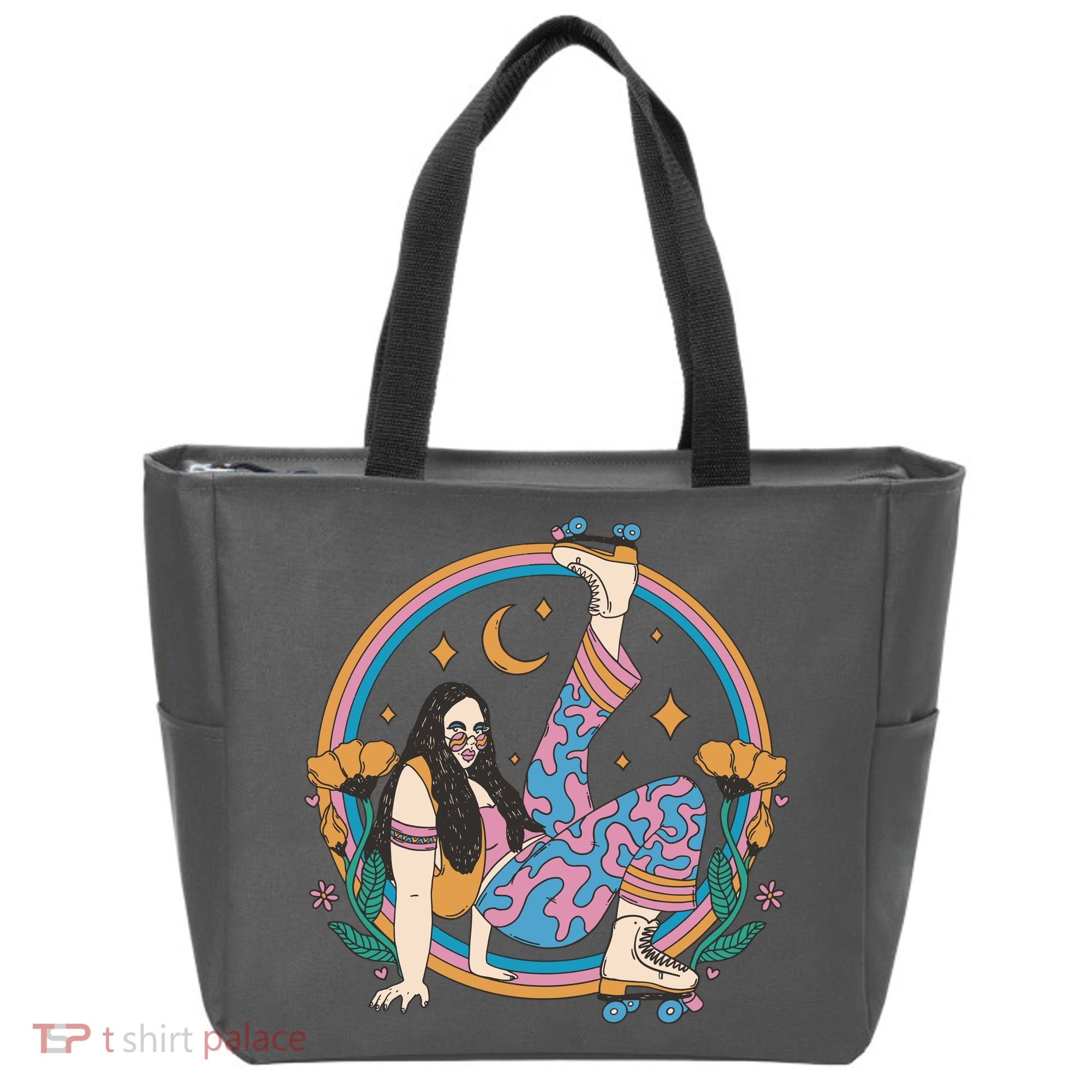 Retro Roller Disco Girl Tote Bag
