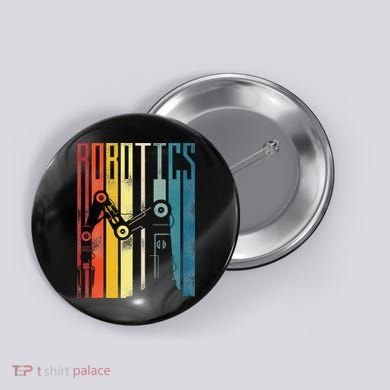 Robot Robotics Engineer Retro Robotics Button