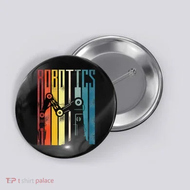 Robot Robotics Engineer Retro Robotics Button