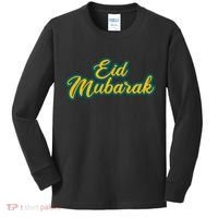 Retro Ramadan Eid Mubarak Kids Long Sleeve Shirt thumb 0