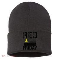 R.E.D. Remember Everyone Deployed Red Friday Sustainable Knit Beanie thumb 0