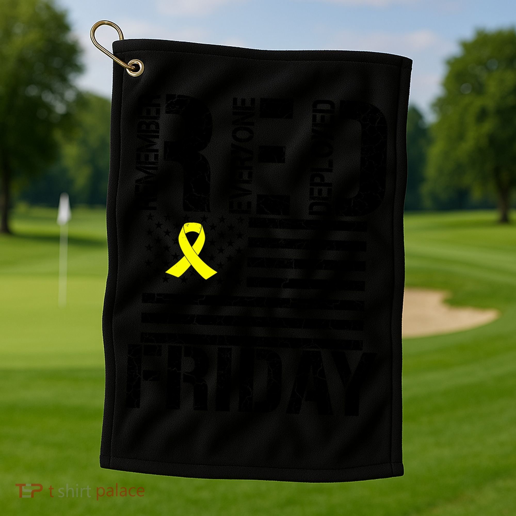 R.E.D. Remember Everyone Deployed Red Friday Golf Towel