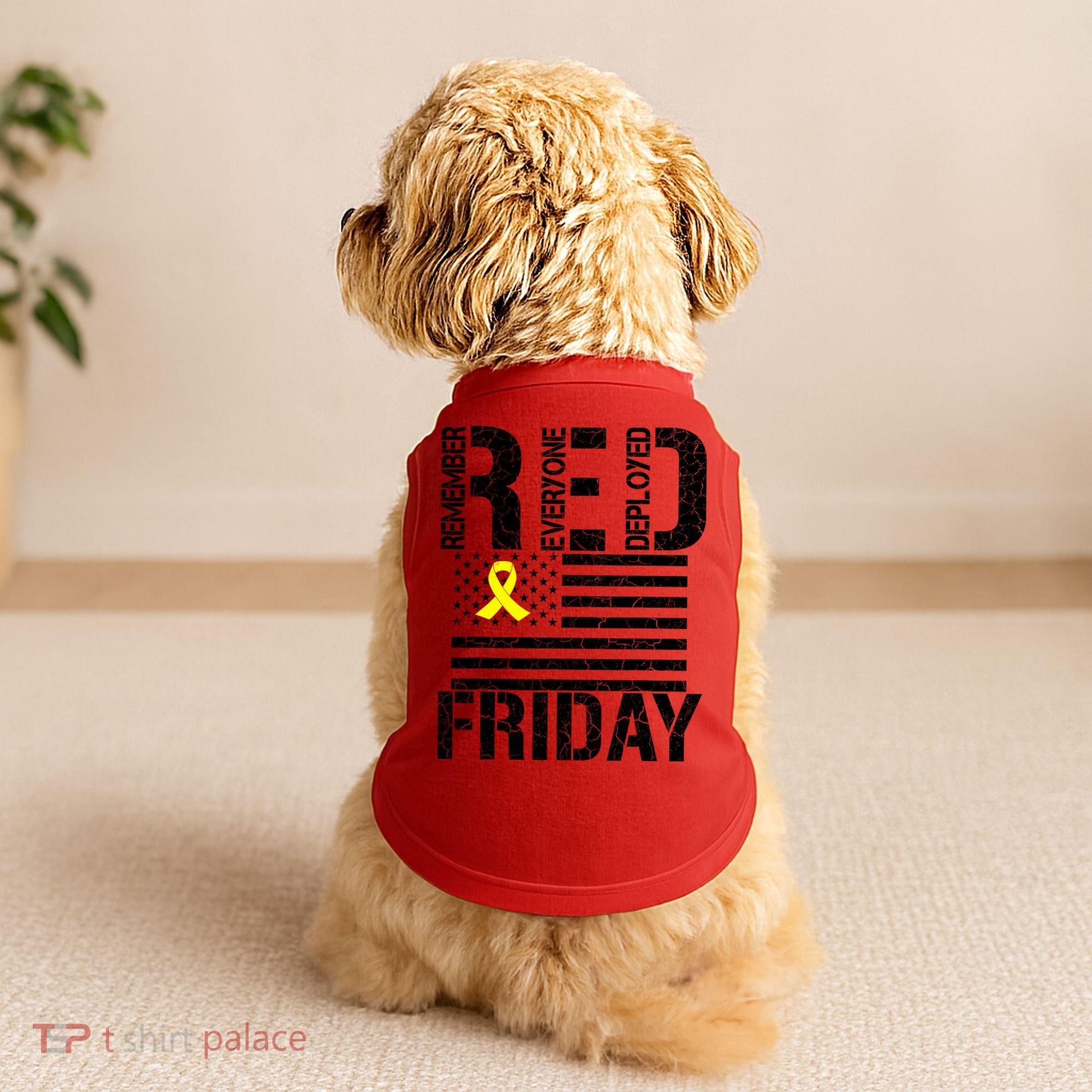 R.E.D. Remember Everyone Deployed Red Friday Doggie Tank