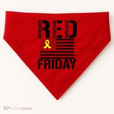 R.E.D. Remember Everyone Deployed Red Friday USA-Made Doggie Bandana