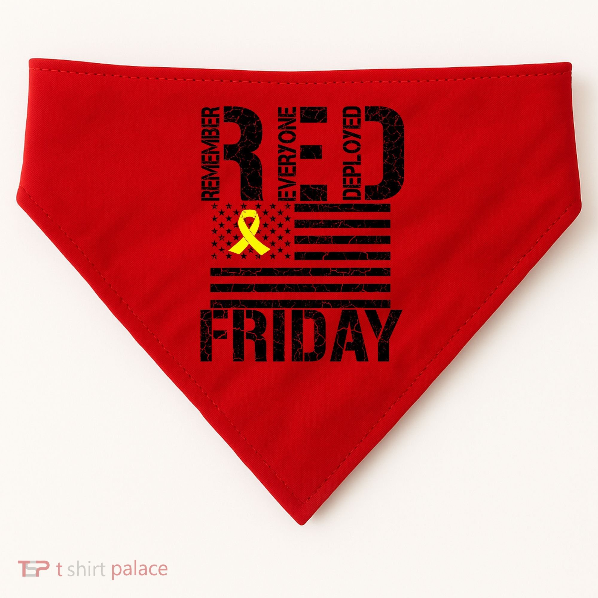 R.E.D. Remember Everyone Deployed Red Friday USA-Made Doggie Bandana