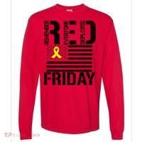R.E.D. Remember Everyone Deployed Red Friday Comfort Colors Heavyweight Long Sleeve T-Shirt thumb 0
