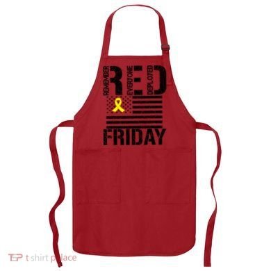 R.E.D. Remember Everyone Deployed Red Friday Apron