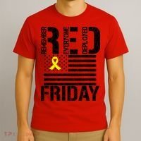 R.E.D. Remember Everyone Deployed Red Friday T-Shirt thumb 3