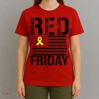 R.E.D. Remember Everyone Deployed Red Friday T-Shirt thumb 4