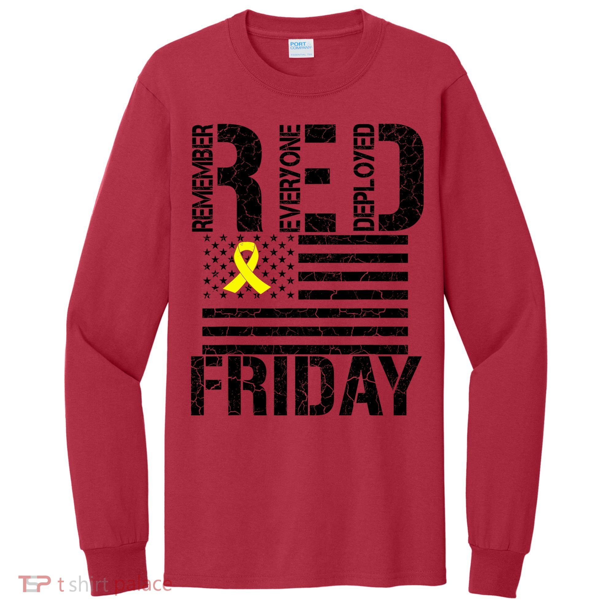 R.E.D. Remember Everyone Deployed Red Friday Tall Long Sleeve Shirt