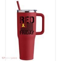 R.E.D. Remember Everyone Deployed Red Friday 40oz Vacuum Insulated Stainless Steel Travel Tumbler thumb 0