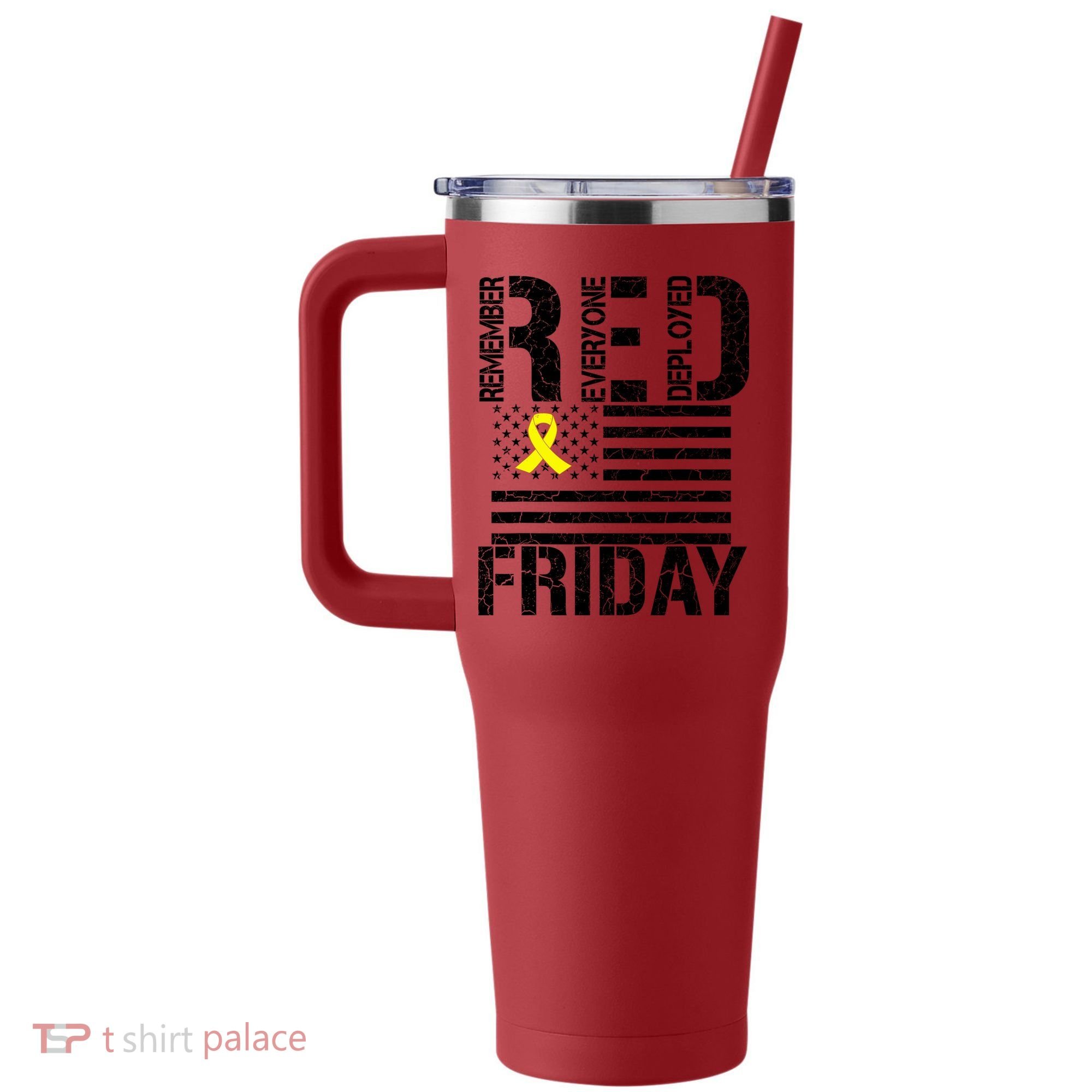 R.E.D. Remember Everyone Deployed Red Friday 40oz Vacuum Insulated Stainless Steel Travel Tumbler