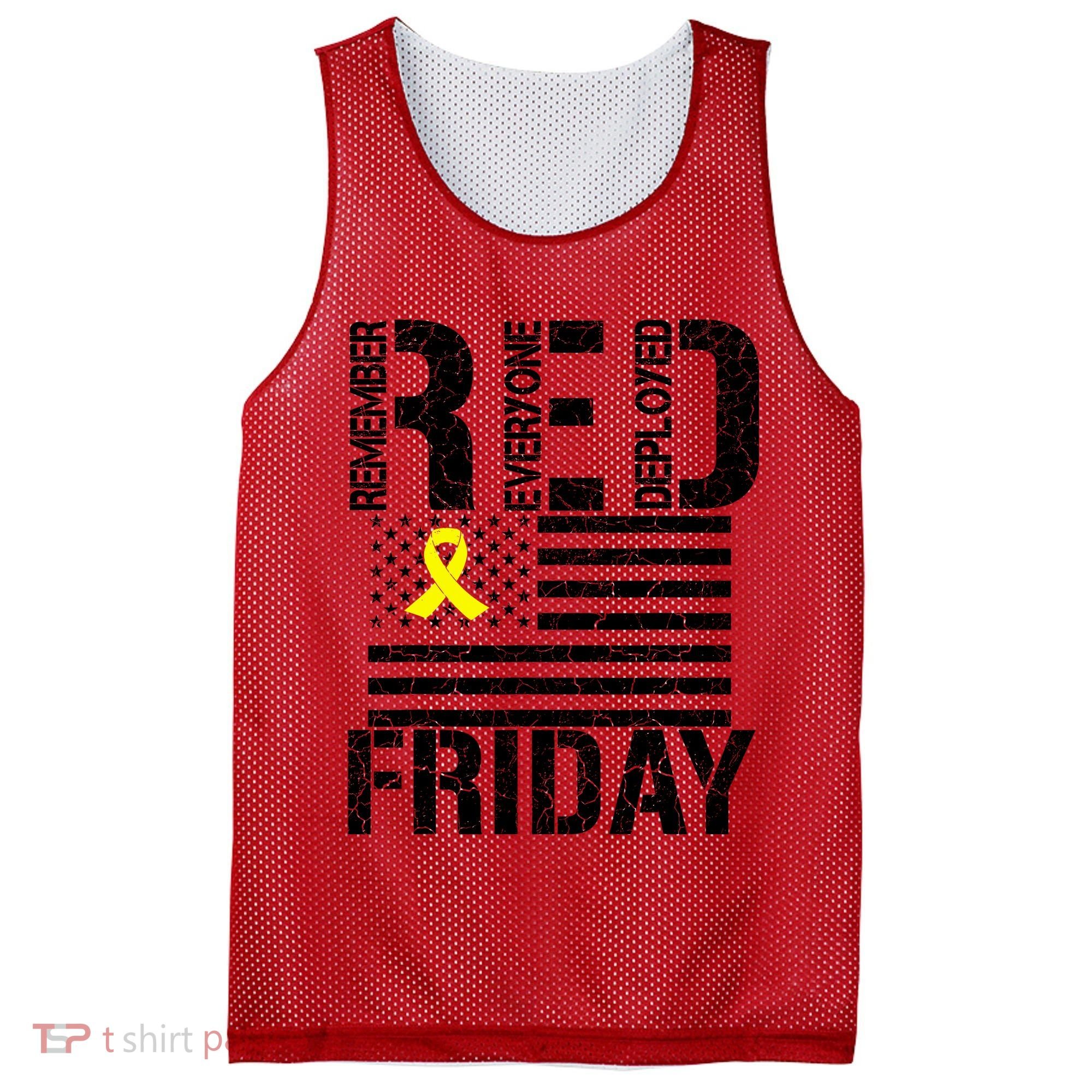 R.E.D. Remember Everyone Deployed Red Friday Mesh Reversible Basketball Jersey Tank