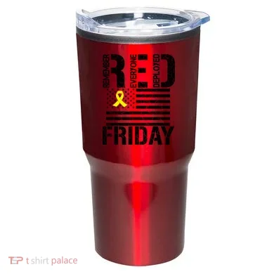 R.E.D. Remember Everyone Deployed Red Friday Tumbler