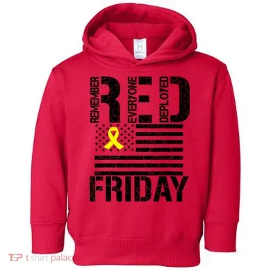 R.E.D. Remember Everyone Deployed Red Friday Toddler Hoodie