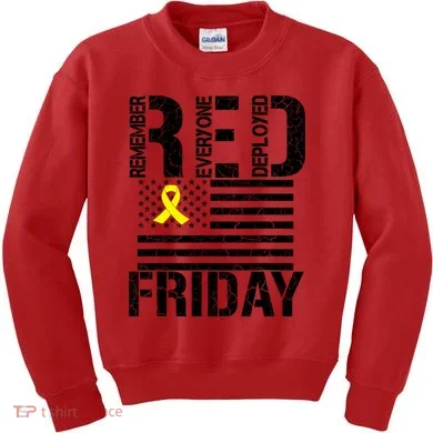 R.E.D. Remember Everyone Deployed Red Friday Kids Sweatshirt