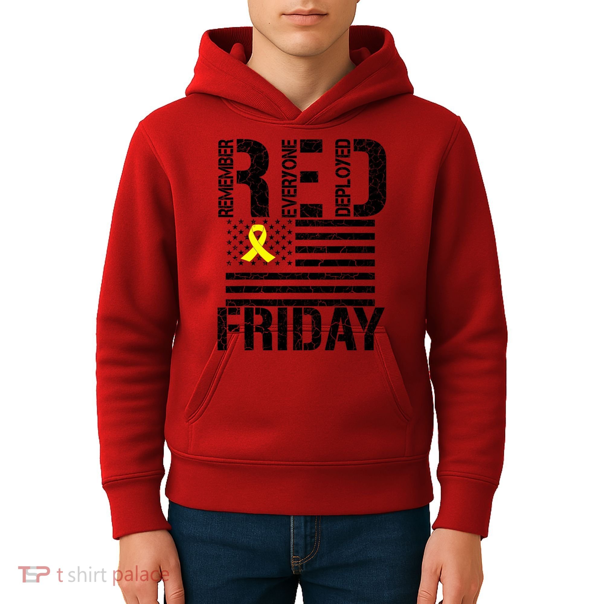 R.E.D. Remember Everyone Deployed Red Friday Kids Hoodie