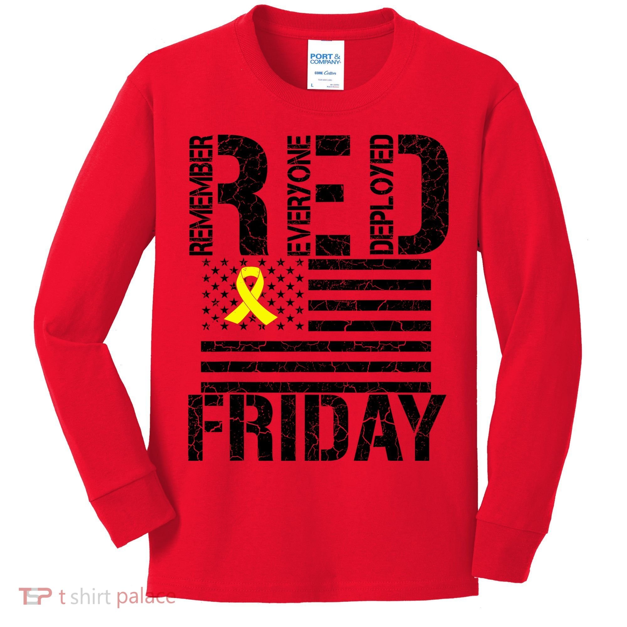 R.E.D. Remember Everyone Deployed Red Friday Kids Long Sleeve Shirt