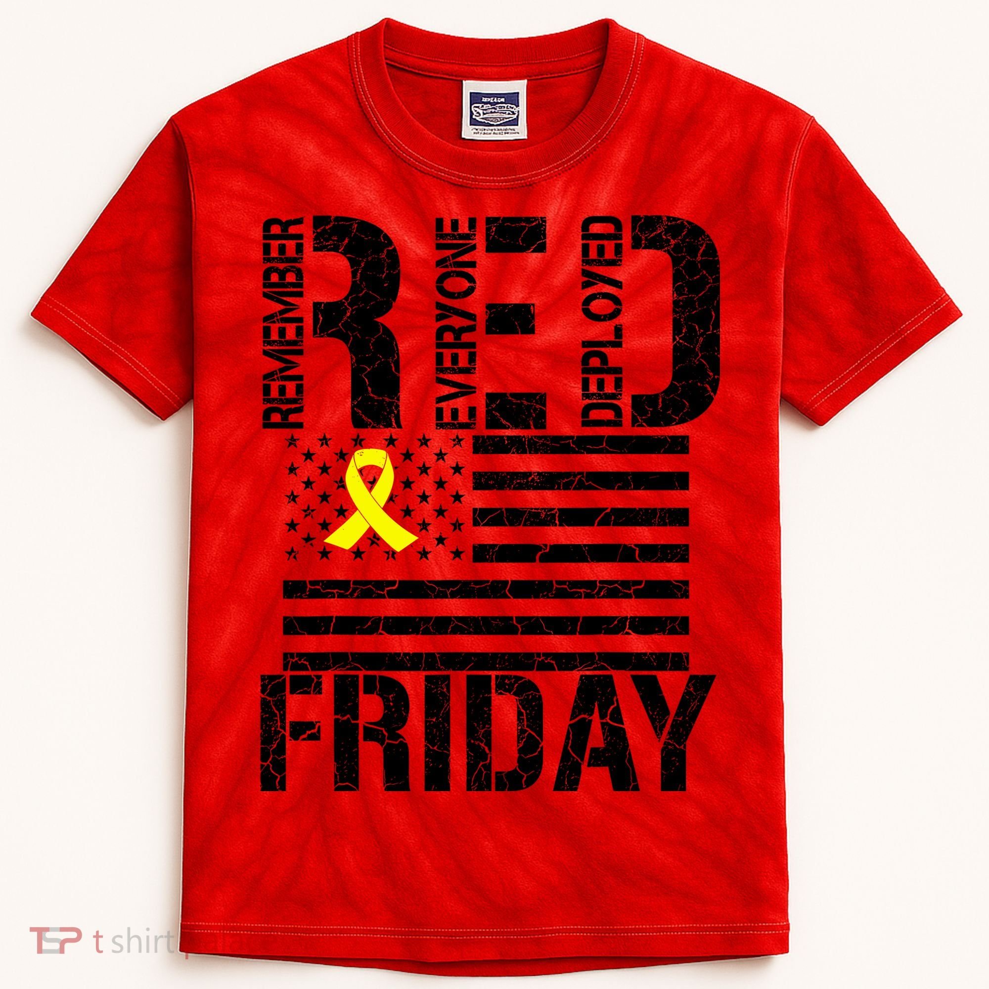 R.E.D. Remember Everyone Deployed Red Friday Kids Tie-Dye T-Shirt