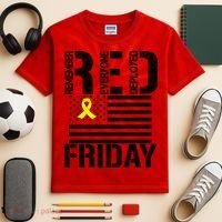 R.E.D. Remember Everyone Deployed Red Friday Kids Tie-Dye T-Shirt thumb 2