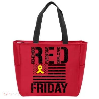 R.E.D. Remember Everyone Deployed Red Friday Tote Bag