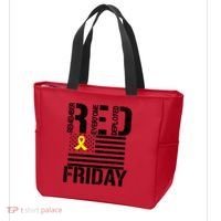 R.E.D. Remember Everyone Deployed Red Friday Tote Bag thumb 3