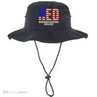 RED Remember Everyone Deployed Grunge Flag Bucket Hat thumb 0
