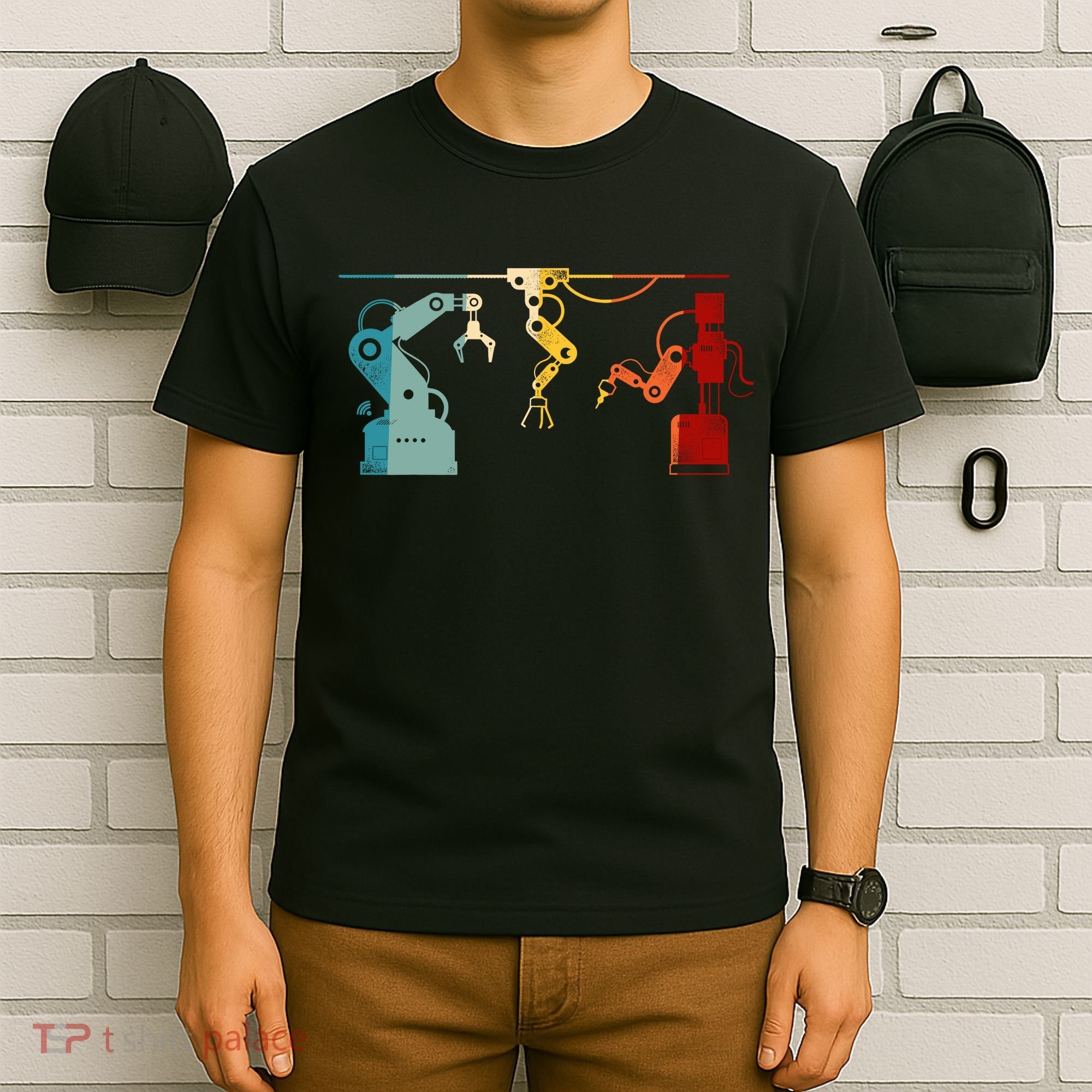Robot Robotics Engineer Retro Vintage T-Shirt