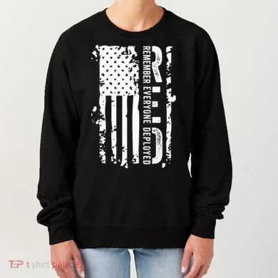 RED Remember Everyone Deployed Distressed Flag Women's Sweatshirt