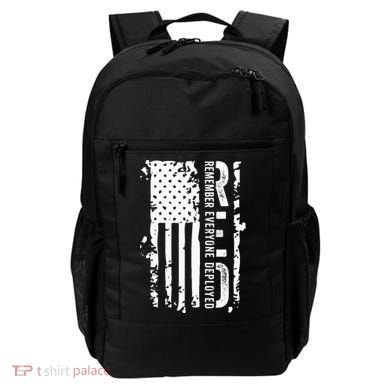 RED Remember Everyone Deployed Distressed Flag Backpack